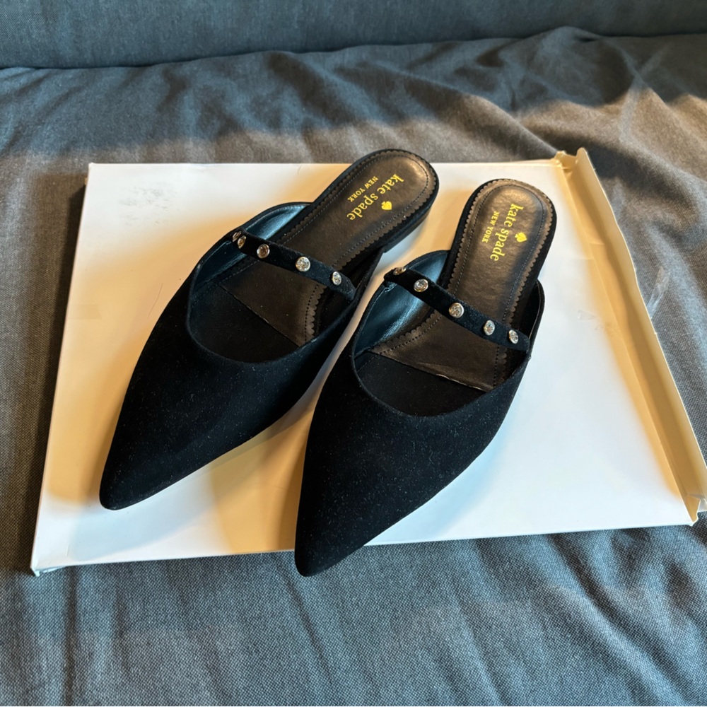 Kate Spade Black Mules with Studded Strap